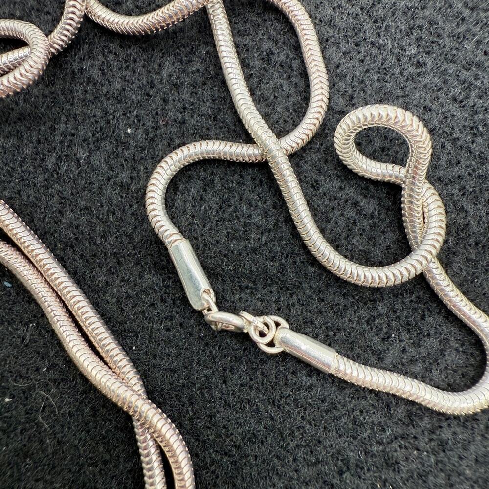 Vintage Dichroic Glass 925 Sterling Silver Rectangle Shaped Pendant Necklace - Picture 3 of 3